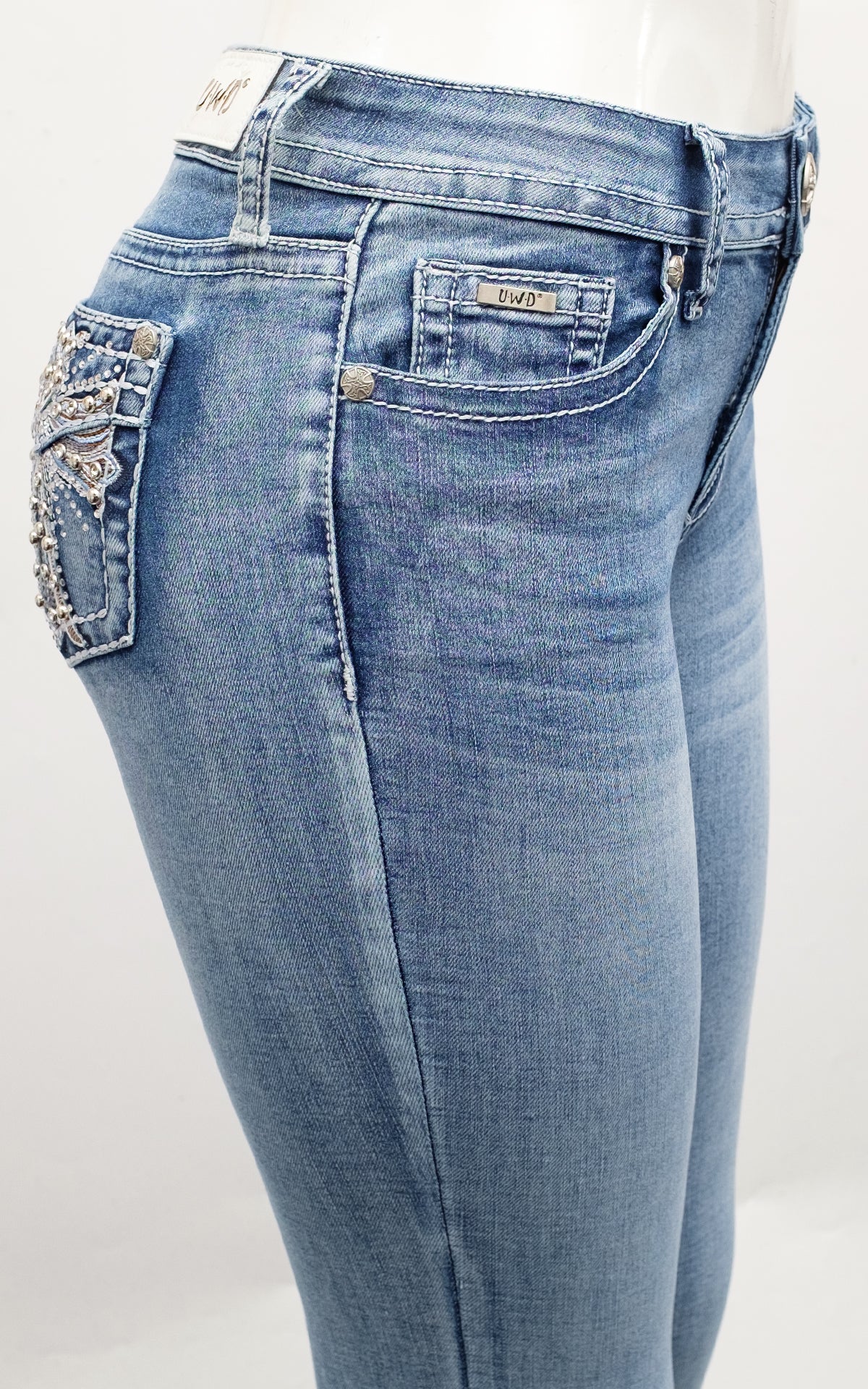Rhinestone Bootcut Jeans Cross